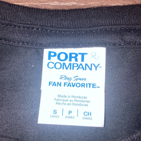 NWT Womens Port & Company Retro Style Taylor Black Small Tee - Picture 5 of 8